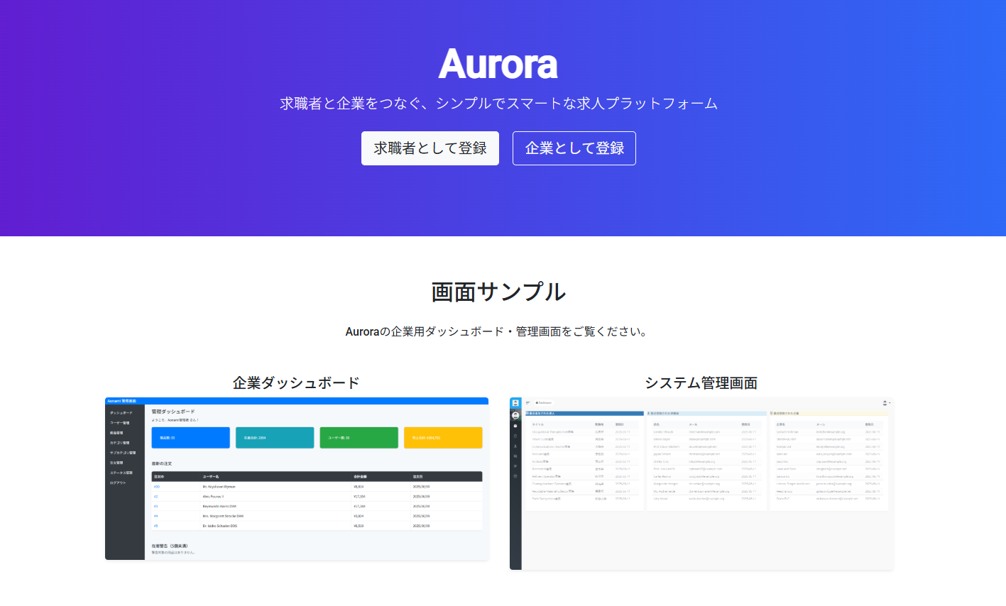 Aurora システム画像